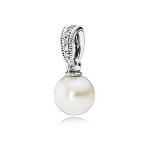 Pandora Pendant, Pearl and Clear Cubic Zirconia